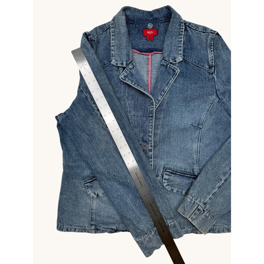 Mossimo Denim Blazer Jacket Womens XXL Blue Jean Two Button Stretch Cotton Blend - Picture 7 of 7